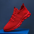Men's White Casual Mesh Platform Running Sneakers