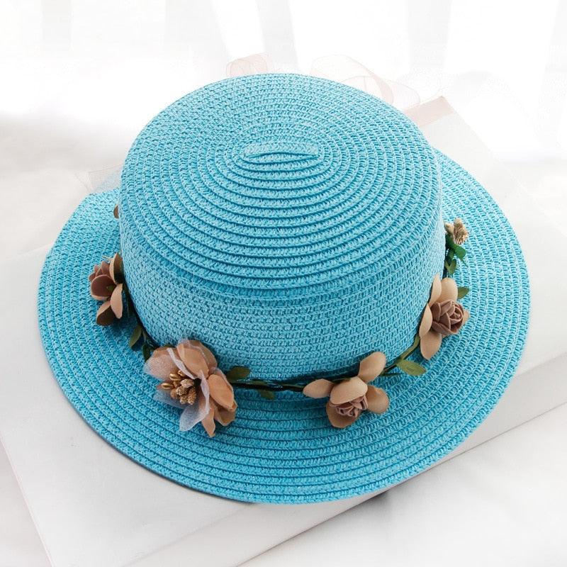Stylish Bowknot Straw Bucket Hat for Women Beach Sun Protection