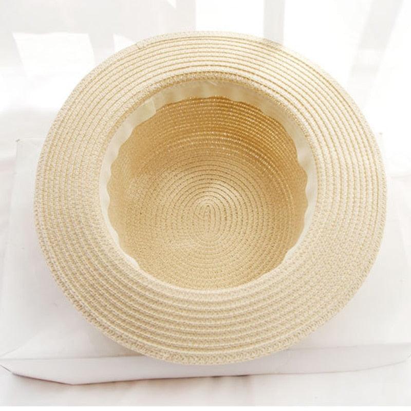 Stylish Bowknot Straw Bucket Hat for Women Beach Sun Protection
