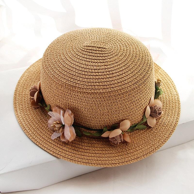 Stylish Bowknot Straw Bucket Hat for Women Beach Sun Protection