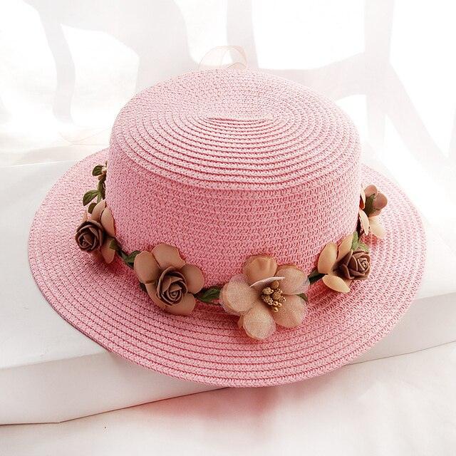 Stylish Bowknot Straw Bucket Hat for Women Beach Sun Protection