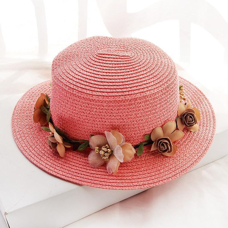 Stylish Bowknot Straw Bucket Hat for Women Beach Sun Protection