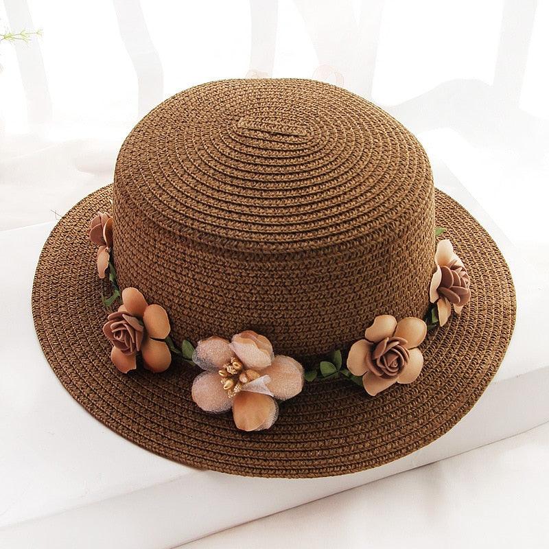 Stylish Bowknot Straw Bucket Hat for Women Beach Sun Protection