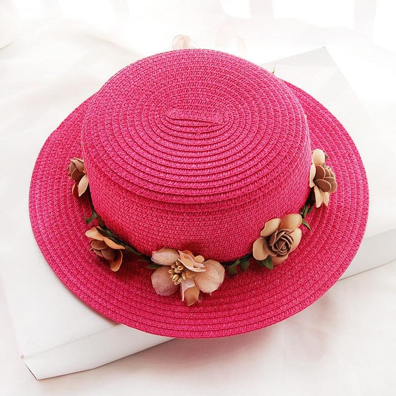 Stylish Bowknot Straw Bucket Hat for Women Beach Sun Protection