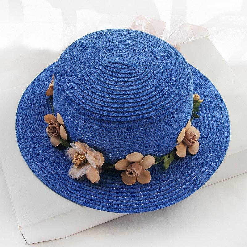 Stylish Bowknot Straw Bucket Hat for Women Beach Sun Protection