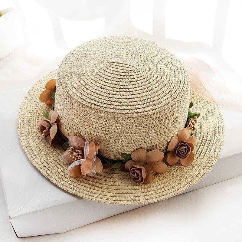 Stylish Bowknot Straw Bucket Hat for Women Beach Sun Protection