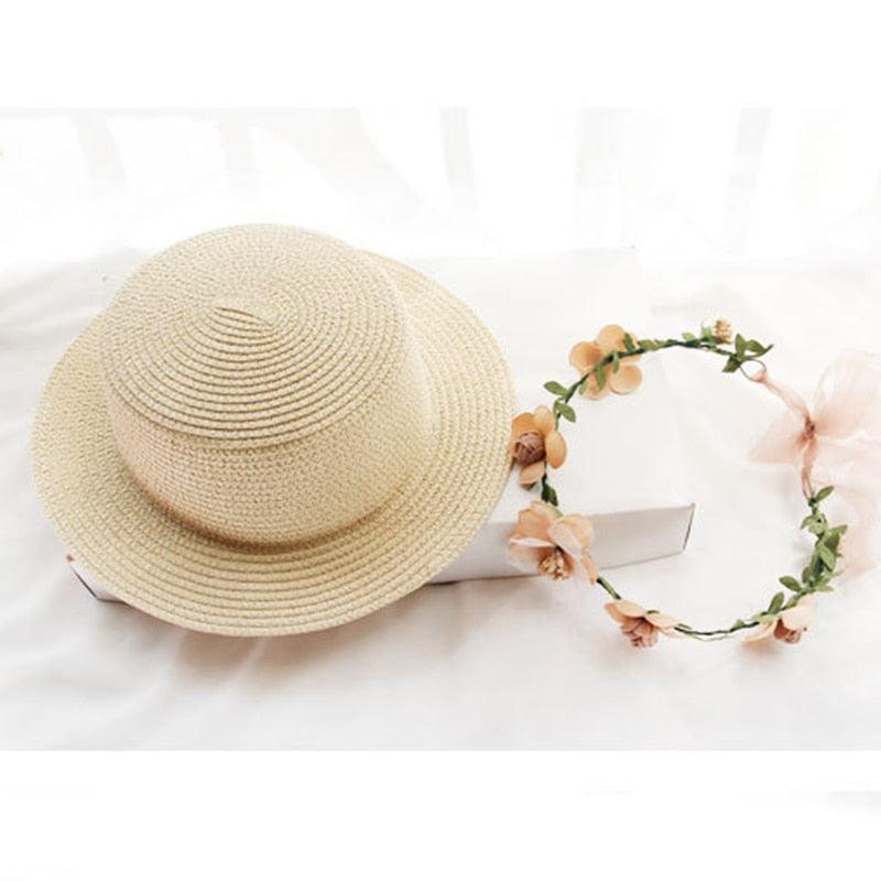 Stylish Bowknot Straw Bucket Hat for Women Beach Sun Protection