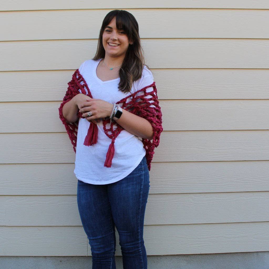 Summer Nights Chiffon Crochet Shawl Pattern DIY Craft Project