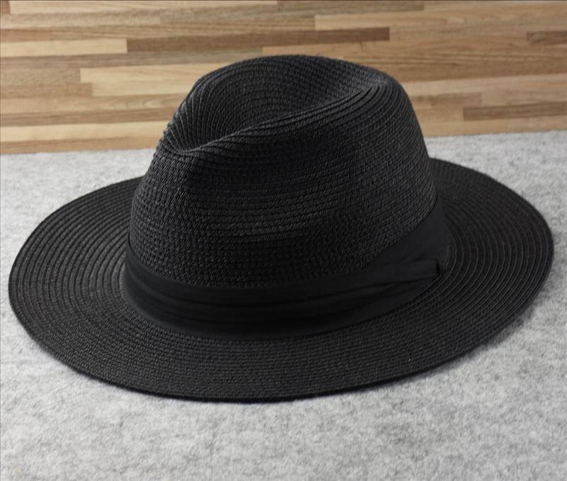 Unisex Wide Brim Straw Hat Luxury Sun Protection Beach Fedora