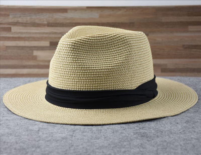 Unisex Wide Brim Straw Hat Luxury Sun Protection Beach Fedora