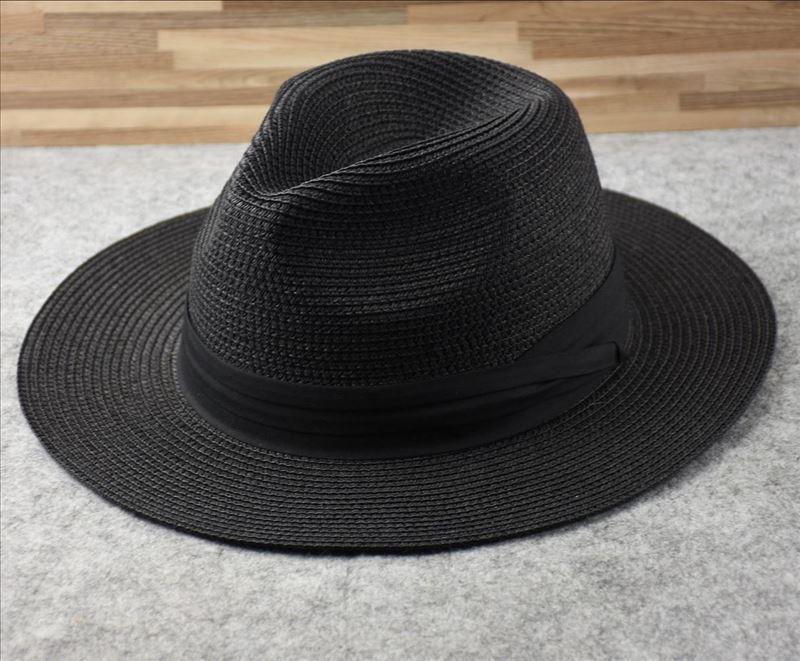 Unisex Wide Brim Straw Hat Luxury Sun Protection Beach Fedora