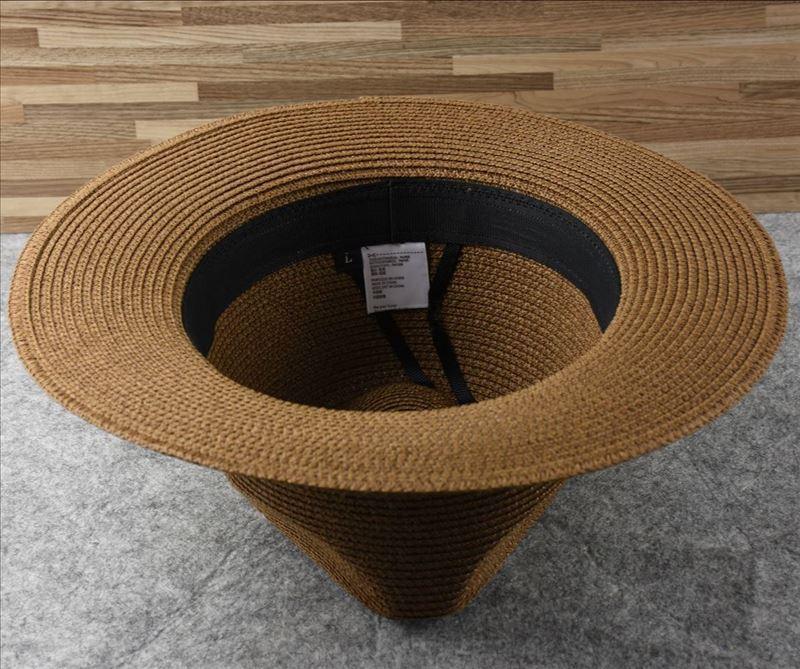 Unisex Wide Brim Straw Hat Luxury Sun Protection Beach Fedora