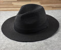 Unisex Wide Brim Straw Hat Luxury Sun Protection Beach Fedora