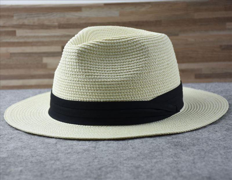 Unisex Wide Brim Straw Hat Luxury Sun Protection Beach Fedora