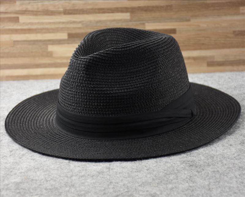 Unisex Wide Brim Straw Hat Luxury Sun Protection Beach Fedora