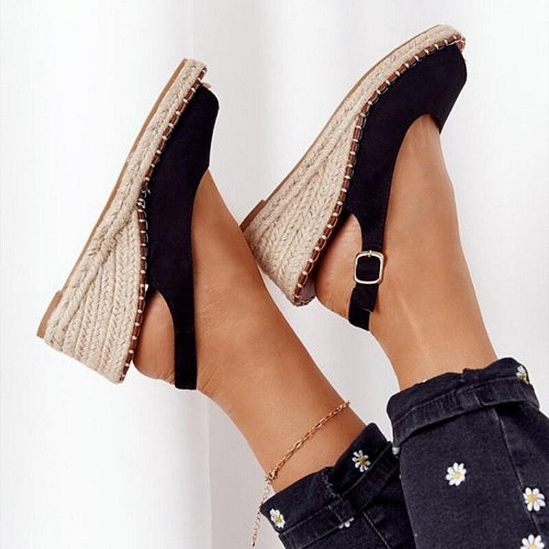 Women’s Platform Espadrille Sandals Open Toe Casual Beach Shoes
