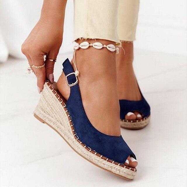 Women’s Platform Espadrille Sandals Open Toe Casual Beach Shoes