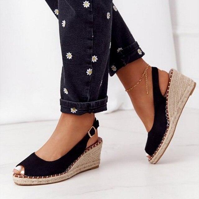Women’s Platform Espadrille Sandals Open Toe Casual Beach Shoes