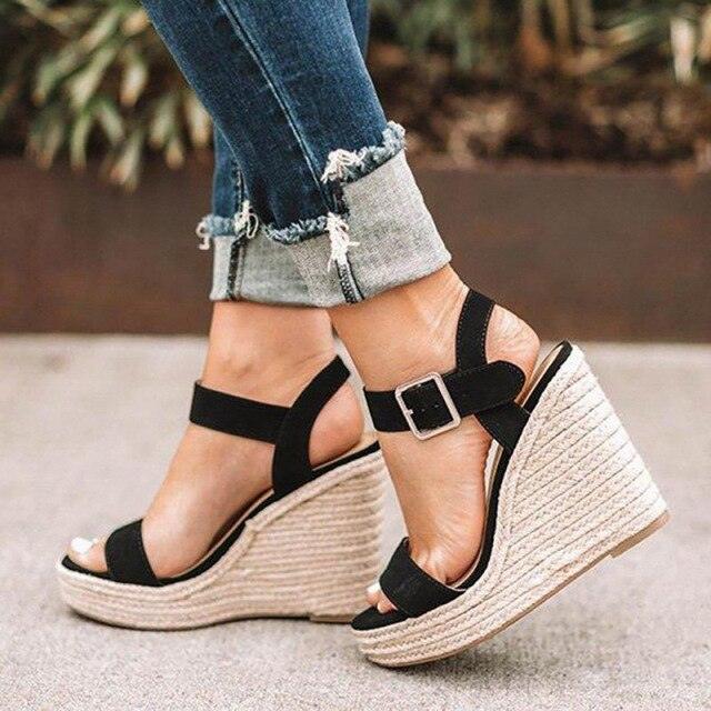 Women’s Platform Espadrille Sandals Open Toe Casual Beach Shoes