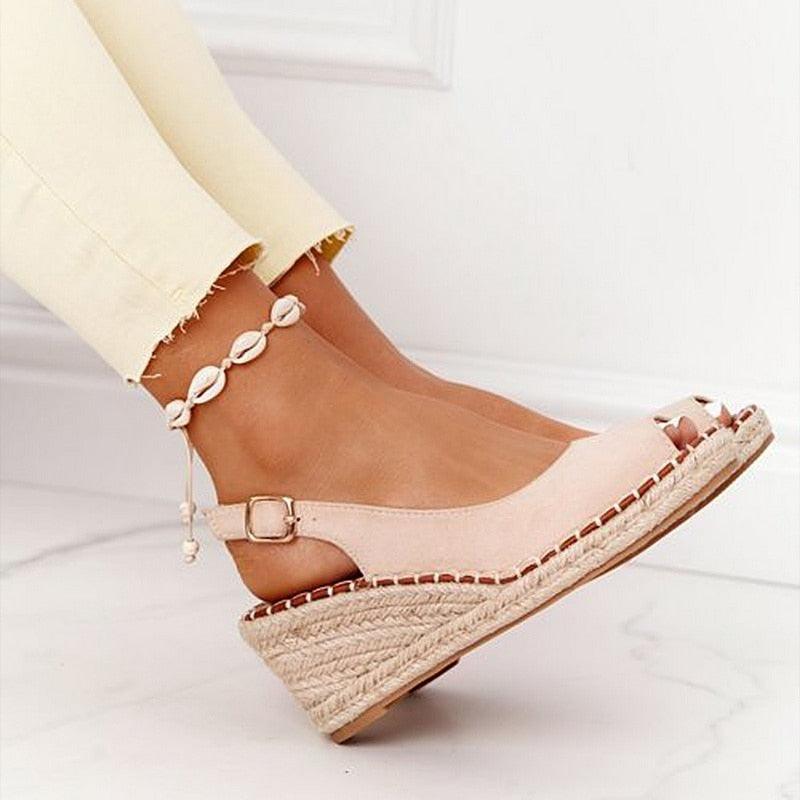 Women’s Platform Espadrille Sandals Open Toe Casual Beach Shoes