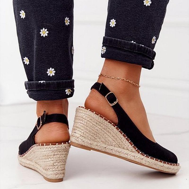 Women’s Platform Espadrille Sandals Open Toe Casual Beach Shoes
