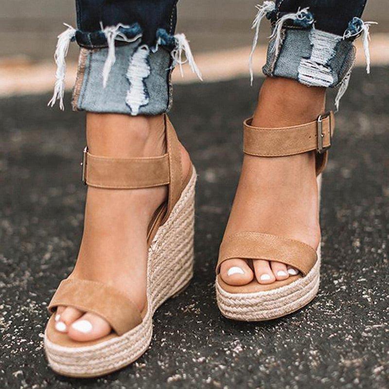 Women’s Platform Espadrille Sandals Open Toe Casual Beach Shoes
