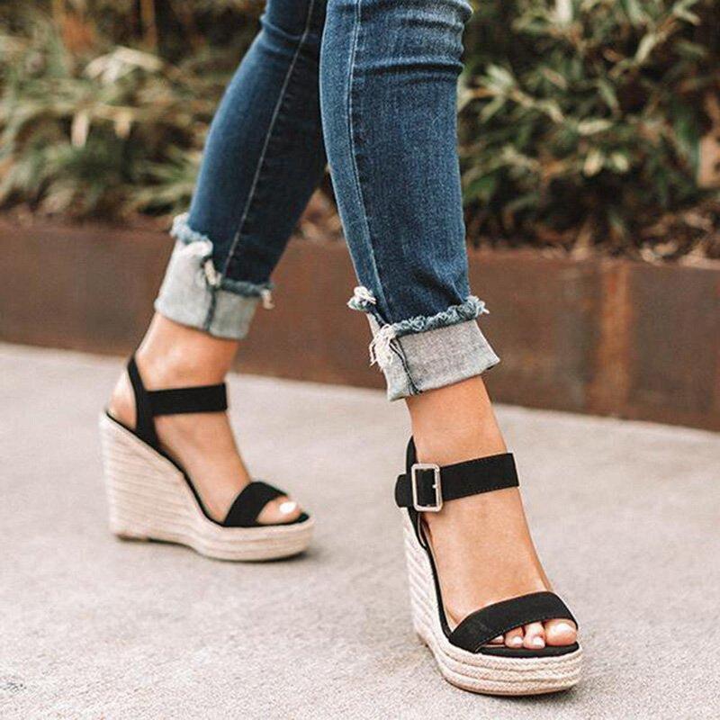 Women’s Platform Espadrille Sandals Open Toe Casual Beach Shoes