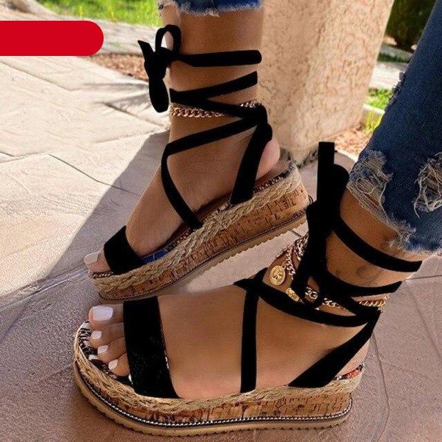 Women’s Platform Espadrille Sandals Open Toe Casual Beach Shoes