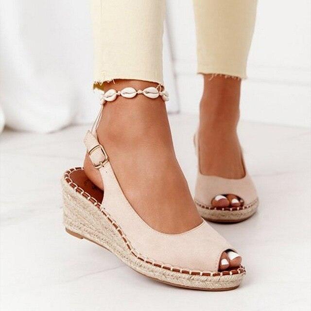 Women’s Platform Espadrille Sandals Open Toe Casual Beach Shoes