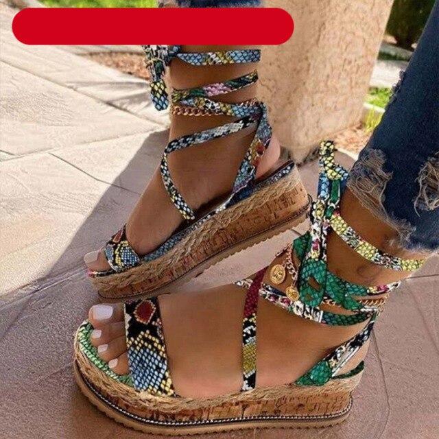 Women’s Platform Espadrille Sandals Open Toe Casual Beach Shoes