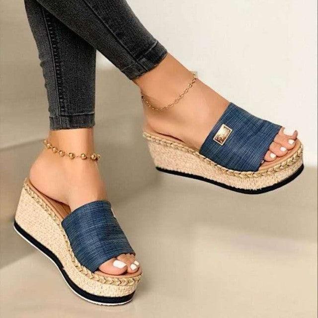 Women’s Platform High Heel Sandals Open Toe Ankle Strap Beach Shoes