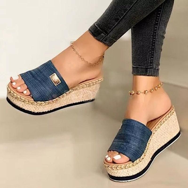 Women’s Platform High Heel Sandals Open Toe Ankle Strap Beach Shoes