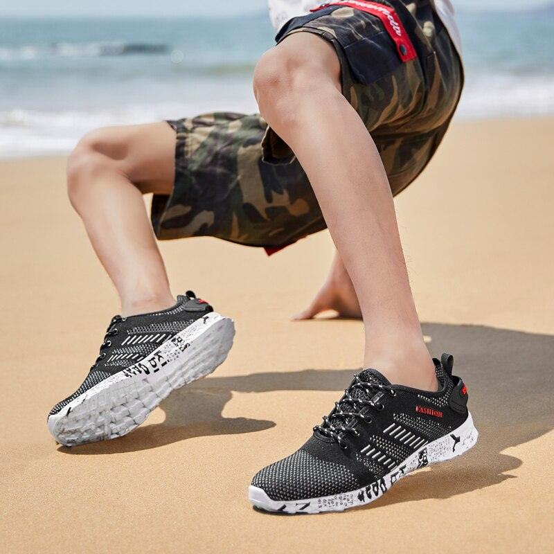 Mens Air Mesh Lightweight Sneakers - Breathable Black Sport Shoes