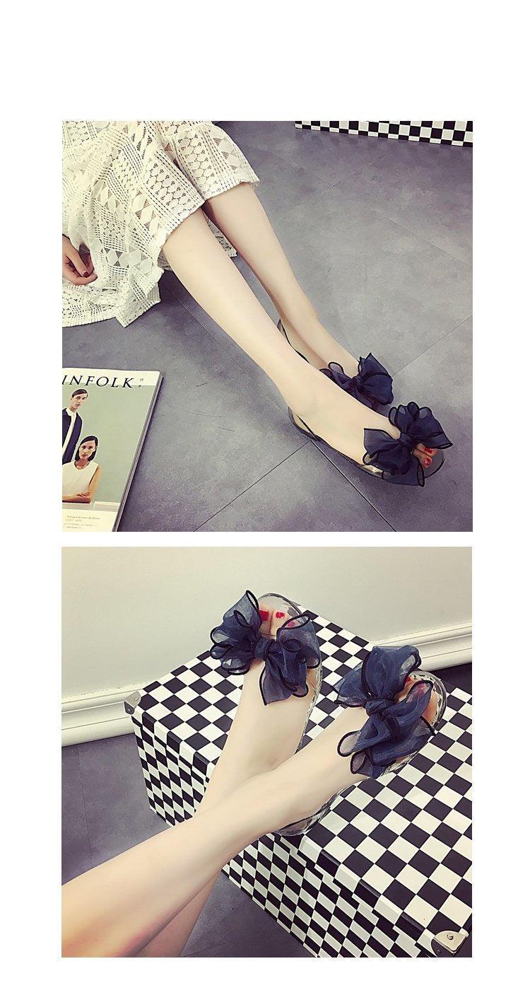 Women's Lightweight Crystal Flat Sandals - Foldable Summer Shoes