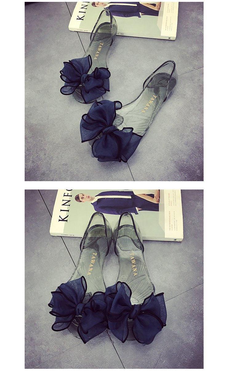 Women's Lightweight Crystal Flat Sandals - Foldable Summer Shoes