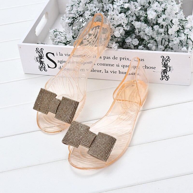 Women's Lightweight Crystal Flat Sandals - Foldable Summer Shoes