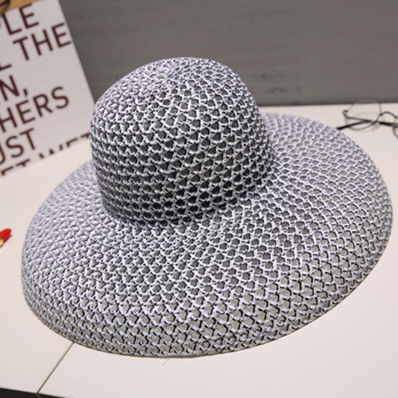 Vintage Wide Brim Sun Hat for Women - Breathable Beach Holiday Cap