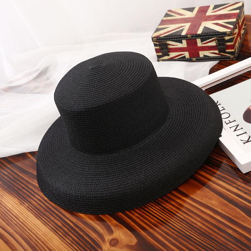 Vintage Wide Brim Sun Hat for Women - Breathable Beach Holiday Cap