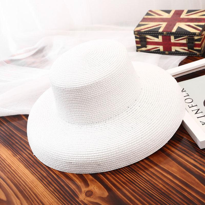 Vintage Wide Brim Sun Hat for Women - Breathable Beach Holiday Cap