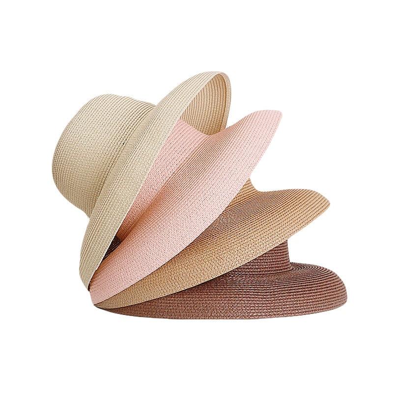Vintage Wide Brim Sun Hat for Women - Breathable Beach Holiday Cap