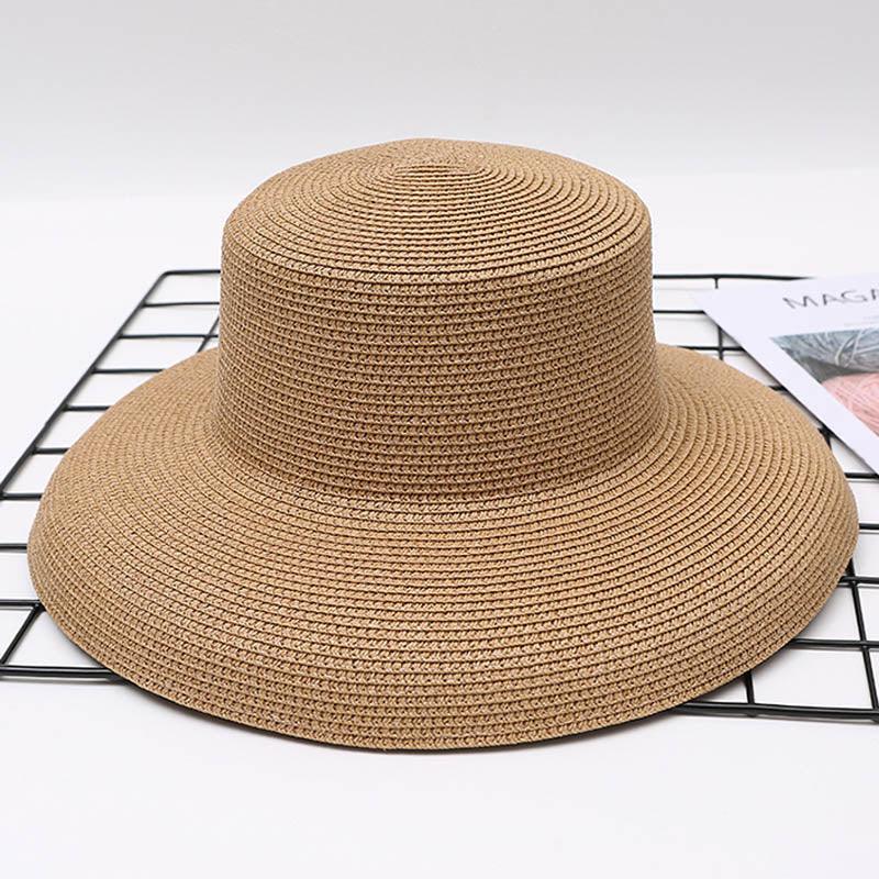 Vintage Wide Brim Sun Hat for Women - Breathable Beach Holiday Cap