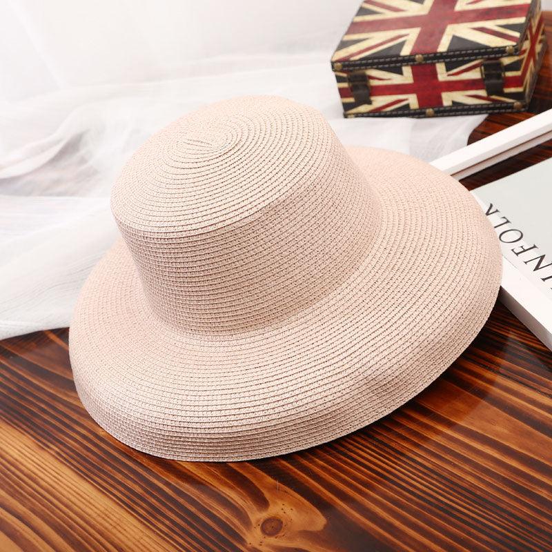Vintage Wide Brim Sun Hat for Women - Breathable Beach Holiday Cap