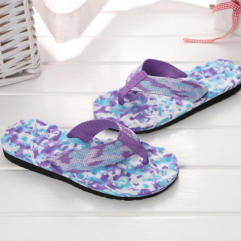 Women's Camouflage Arch Support Flip Flops Casual Beach Sandals