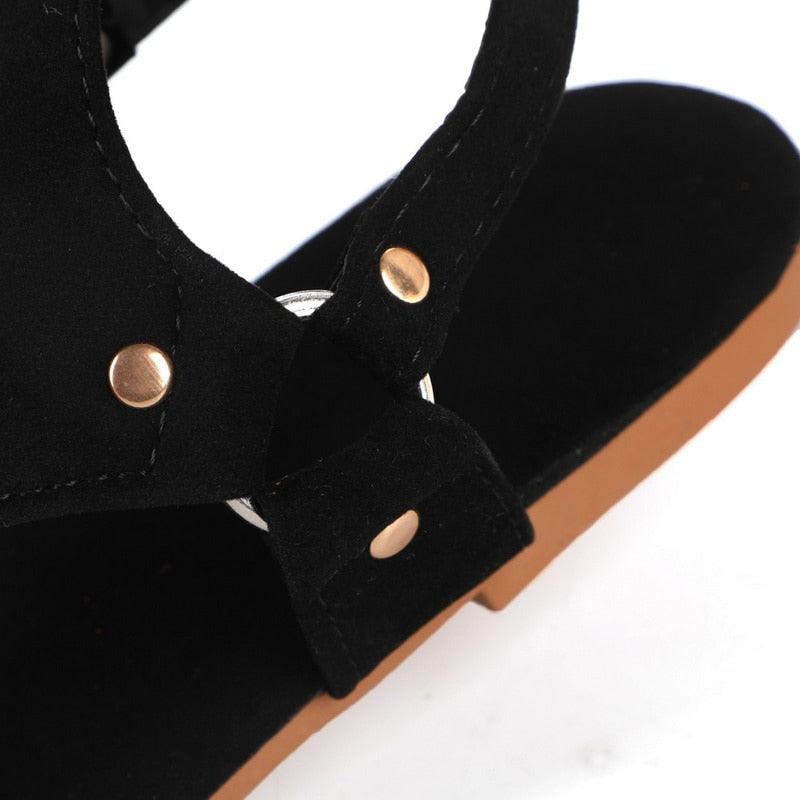 Gold Minimalist Beach Sandals with Adjustable Buckle Strap