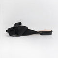 Women's Satin Pointed Toe Bow Tie Flat Slides Party Sandals