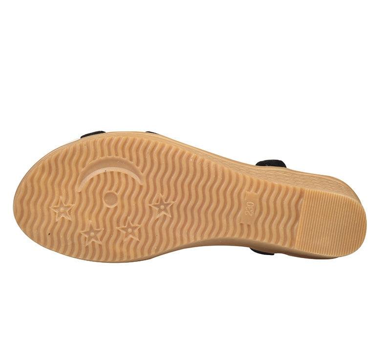 Women’s Flat Pearl Sandals Elastic Ankle Strap Casual Shoes