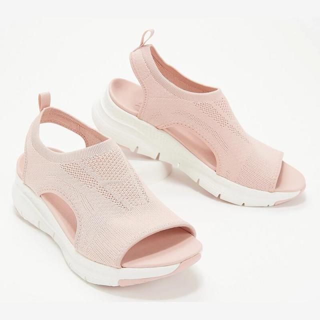 Women’s Breathable Mesh Platform Sandals - Casual Slip-On Shoes