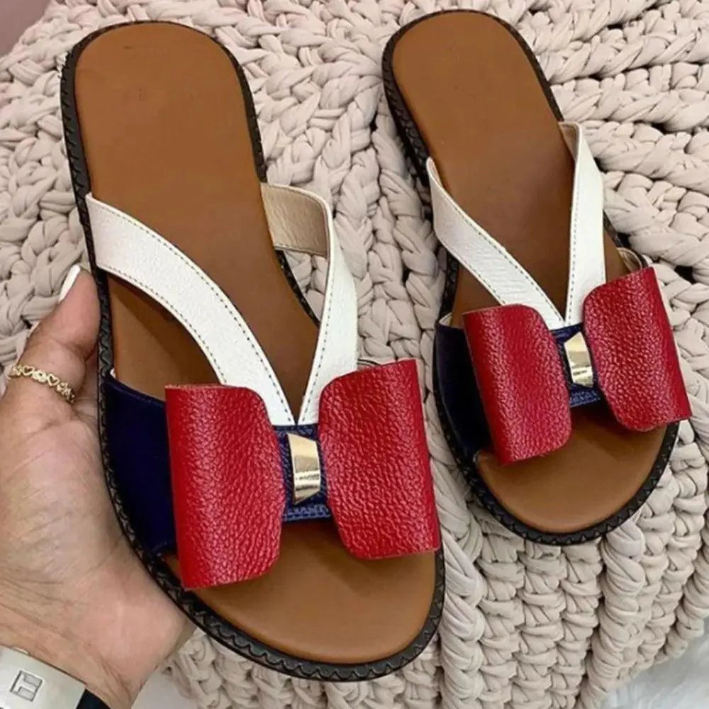 Stylish Butterfly Knot Flat Sandals Elegant Summer Footwear