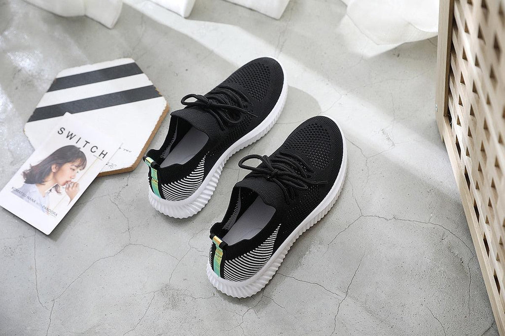 Women's Slip-On Mesh Walking Sneakers - Lightweight Casual Flat