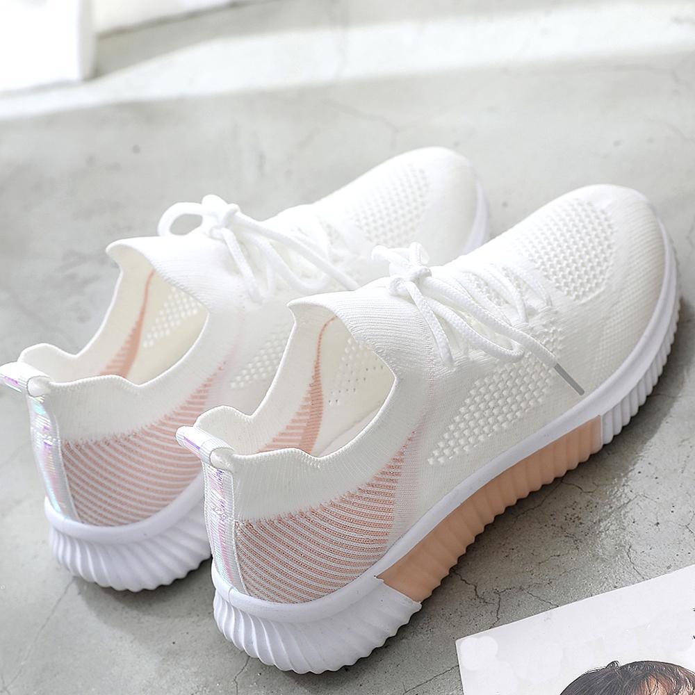 Women's Slip-On Mesh Walking Sneakers - Lightweight Casual Flat